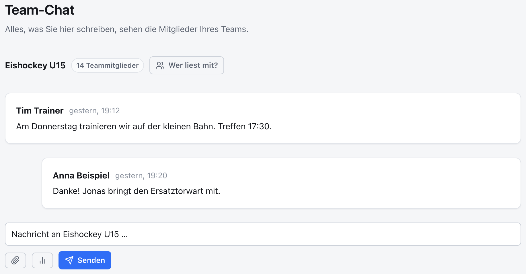 Ein Raum des Team-Chats