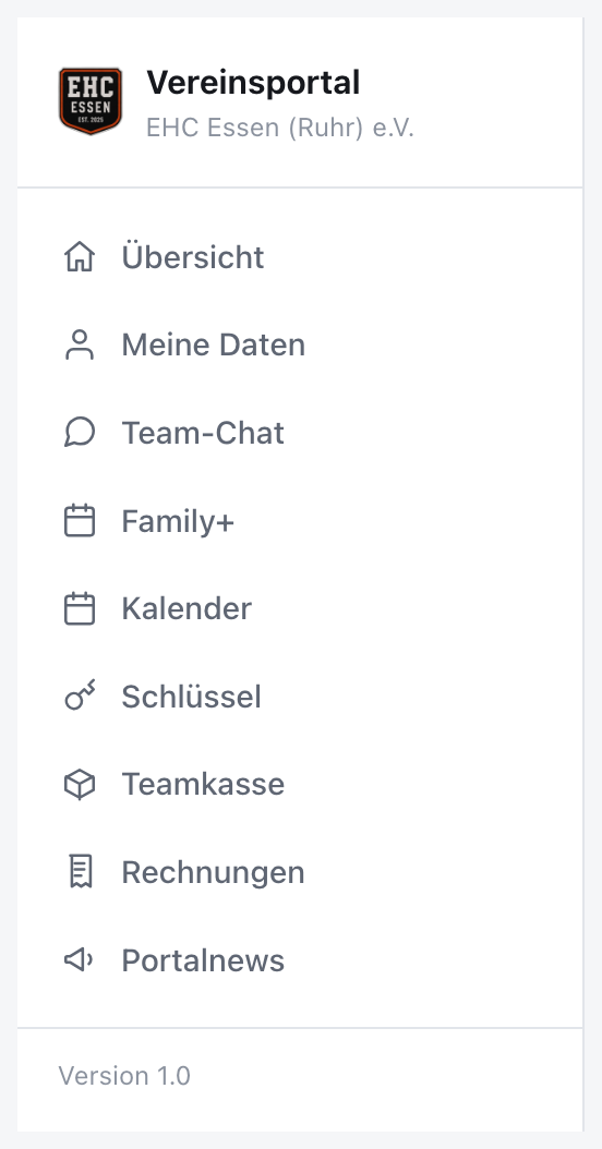 Das Menü am linken Rand