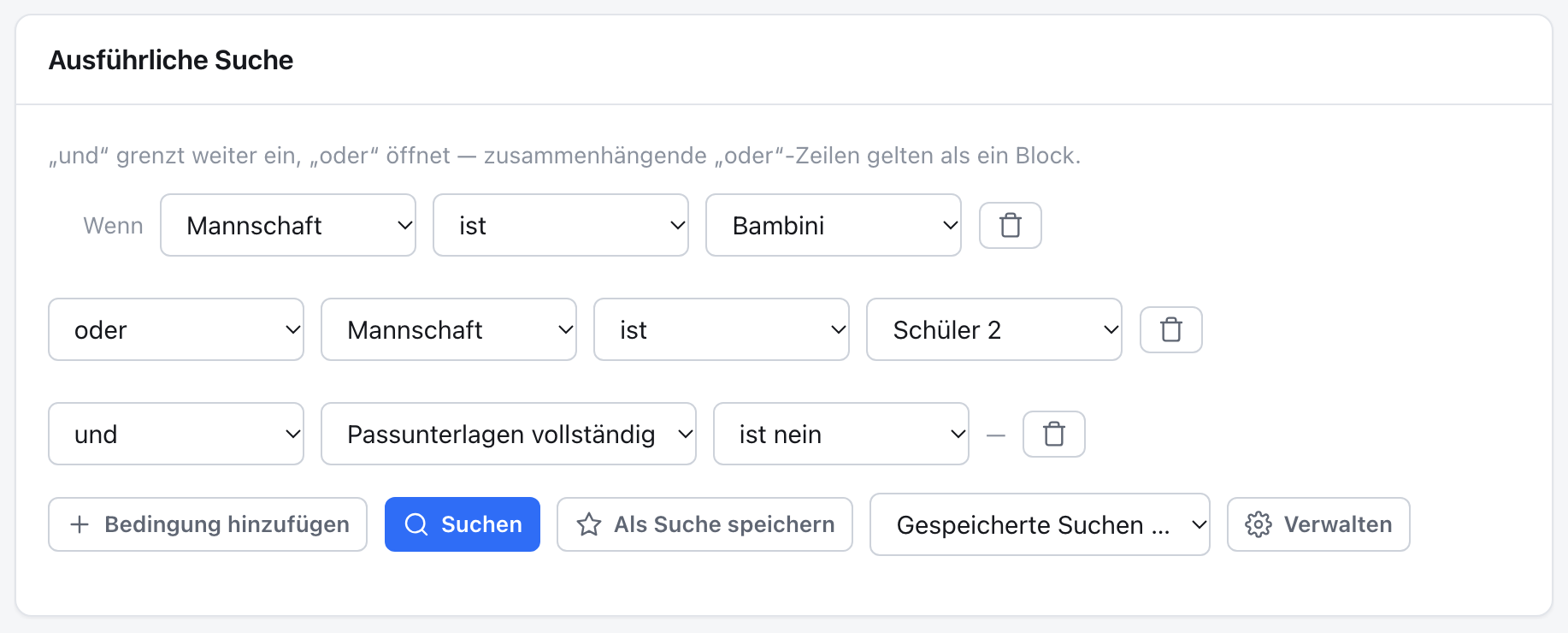 Die ausführliche Suche