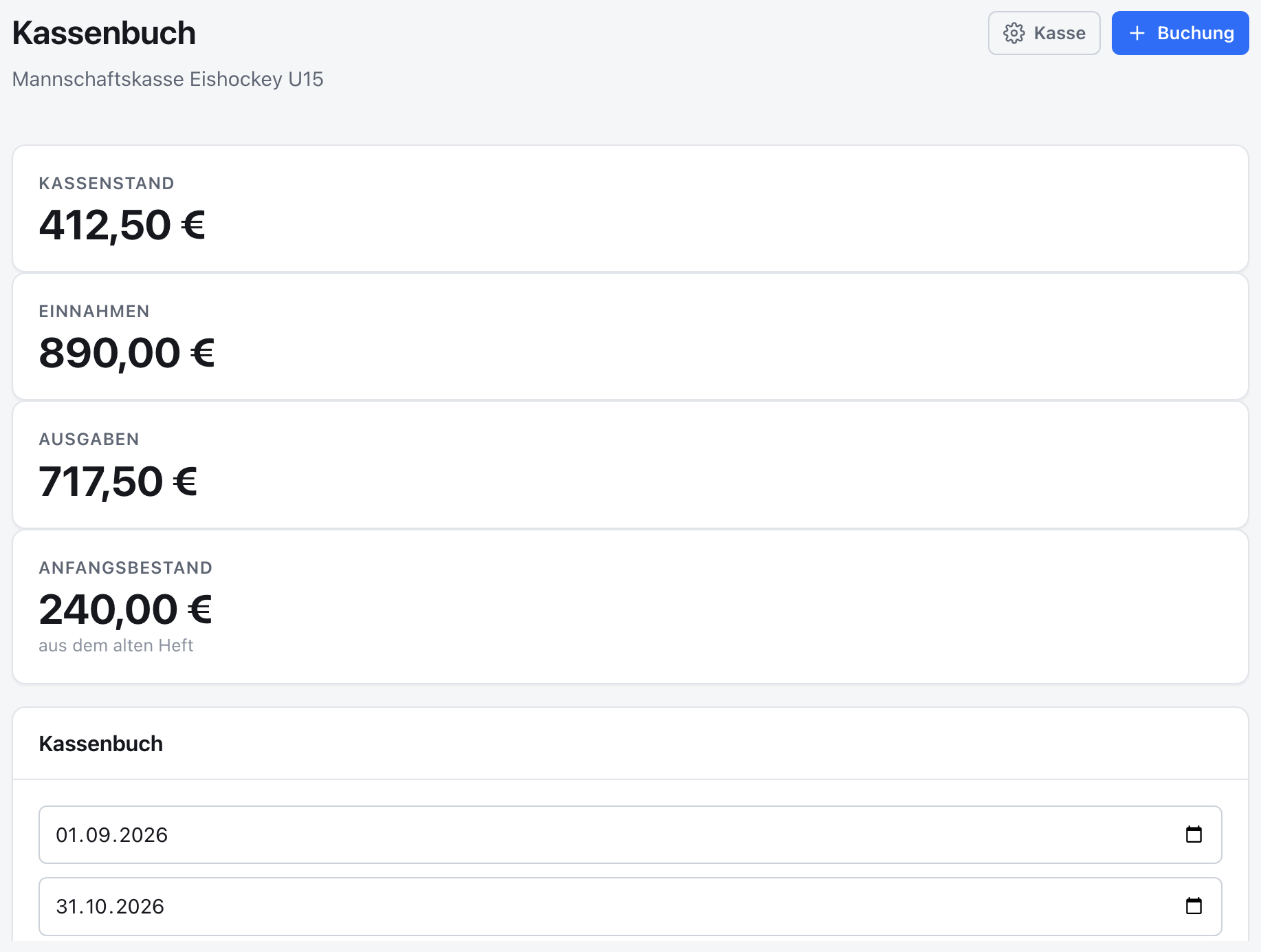 Ein Kassenbuch